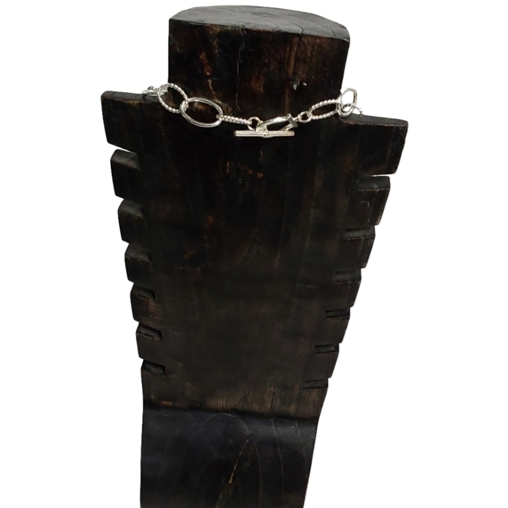 LONG STRAND SILVER TONED NECKLACE - Picture 2 of 3